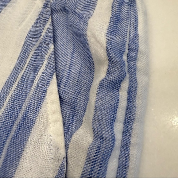 Vineyard Vines Women Shoulder Stripe Romper Gauze Cotton Blue White Size S - Picture 9 of 14